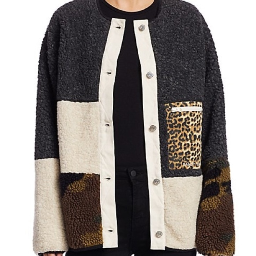 Sandy Liang Womp Patchwork Fleece Jacket NWT